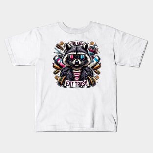 Cool Raccoon: The Fast Lane & Leftovers Kids T-Shirt